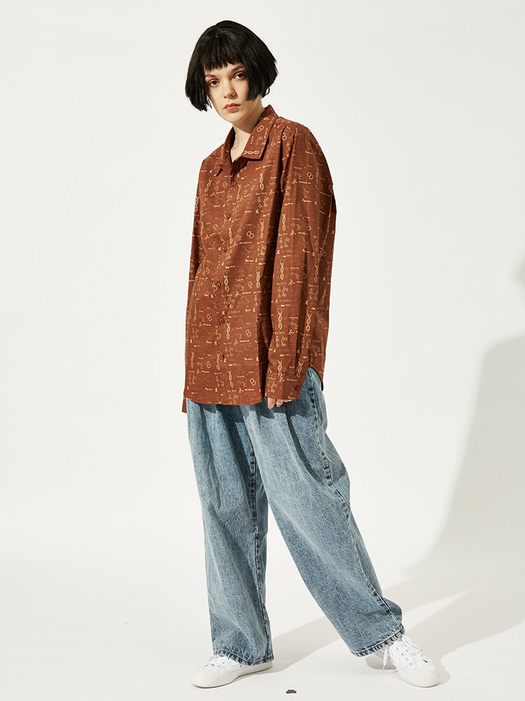 howl化学少女dna手绘印花衬衫