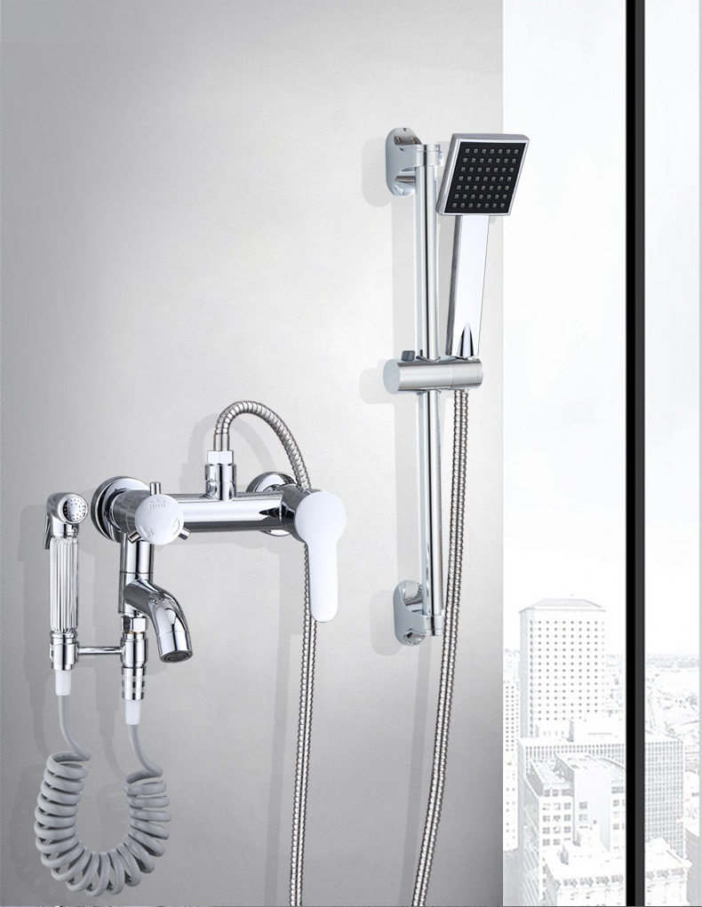 卫生间浴室淋浴器开关混水阀冷热水龙头简易浴缸花洒套装洗澡喷头