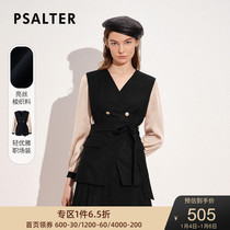 Shadow Psalm Womens 2021 Autumn New Fashion Chiffon Splice V-Collar Bright Silk Woven Coat