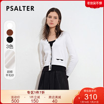Shadows Psalms Women's 2021 Autumn New Wave Pattern Contrast V-Neck Simple Knowledge Wool Knitted Shirt
