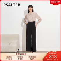 Psalm women's 2021 autumn new fashion printed shirt contrast stitching wide leg jumpsuit women