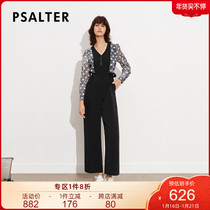 Shadow Psalm Women's 2021 Autumn New Black V-Neck Lace-Up Waist Skinny High Pants