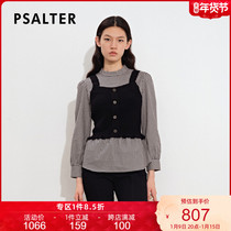 Psalm Women 2021 autumn new fashion camisole vest fake two-piece shirt blouse