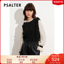 Shadow poem women's 2021 autumn new stitching slim bottoming shirt fake two-piece pullover sweater sweater women