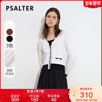 Shadow Psalm Womens 2021 Autumn New wave pattern Contrast color v-neck simple intellectual wool sweater