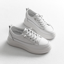 O162 inner increase small white shoes female 2019 Korean version of Joker basic leather breathable thick bottom cake single shoes casual shoes