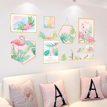 Net red photo frame wall sticker girl heart warm bedroom room bedside wallpaper self-adhesive background wall decoration stickers