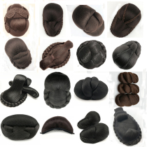 Ancient costume studio shape female Republic of China Xiuhe bride pan head Hanfu film and television hair bag Zhou Ying wig eight-character twist bag