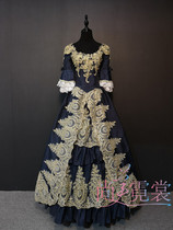 Rental European style court dress skirt retro European classical medieval evening dress skirt dance party photo catwalk girl