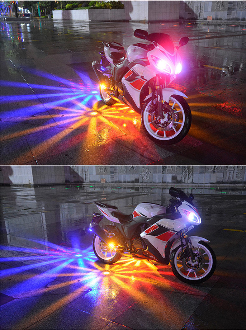 摩托车底盘灯led防水鬼火改装配件底盘爆闪灯七彩摩托车装饰品