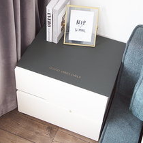 Solid color simple leather bedside table mat tablecloth waterproof pvc table mat household wash-free small side cabinet dust cover cloth