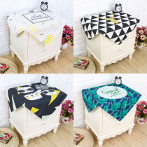 Nordic cotton linen bedside table cover cloth Water proof drum Washing machine cover towel Tea table tablecloth Microwave oven refrigerator cover custom