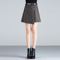 Small skirt 2021 spring a skirt autumn winter skirt womens plaid irregular skirt new A- line dress