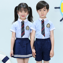 61 Kids School Clothes Pupils Chorus Performance Clothes Boys Girls Suspender Pants Set Kindergarten Outfit Summer