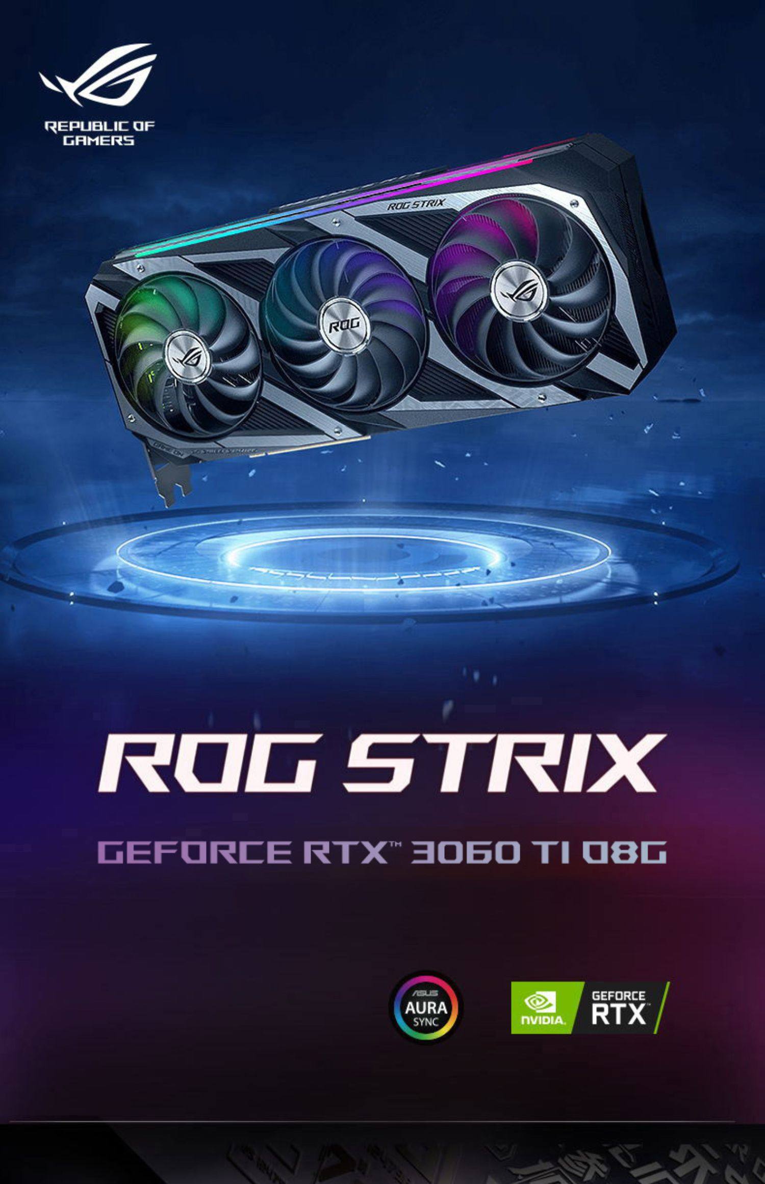 asus华硕玩家国度rog猛禽rtx30603060ti旗舰店全新8g台式机电脑吃鸡