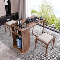 Solid Wood Kung Fu Tea Table Home Living Room Small Tea Table Balcony Tea Burning Water Automatic Integrated Sofa Storage Side Table