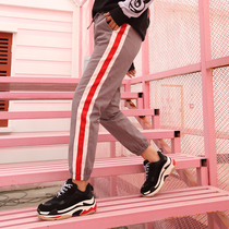 2021 new spring and autumn large casual pants female students loose ins Super fire Haren pants closing guard pants pants