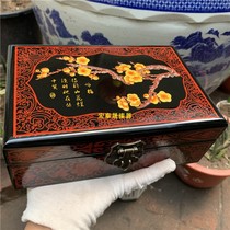 Wooden hand-painted dried plum lacquerware jewelry box Princess jewelry box lacquer jewelry box