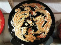 Shanxi Pingyao lacquerware decorative plate hundred years of friendship Birthday gift Chinese classical decoration