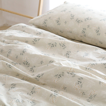 Do old style lomo fresh literary and artistic small floral Japanese cotton sheets duvet cover pillowcase custom three or four sets of dormitories