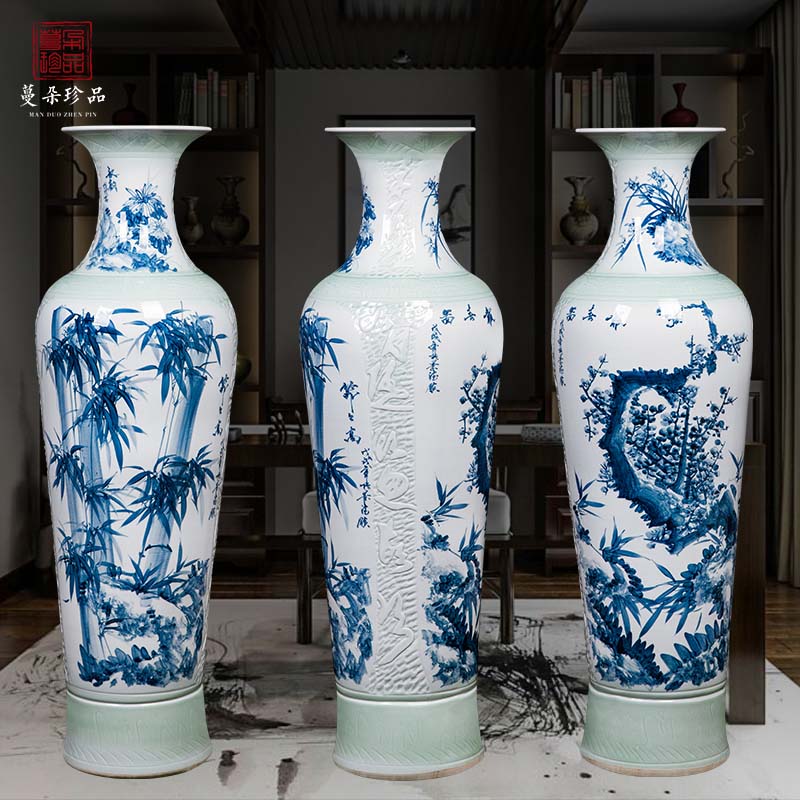 Jingdezhen hand - made furniture interior living room big vase hand - made porcelain gifts vase household decoration vase