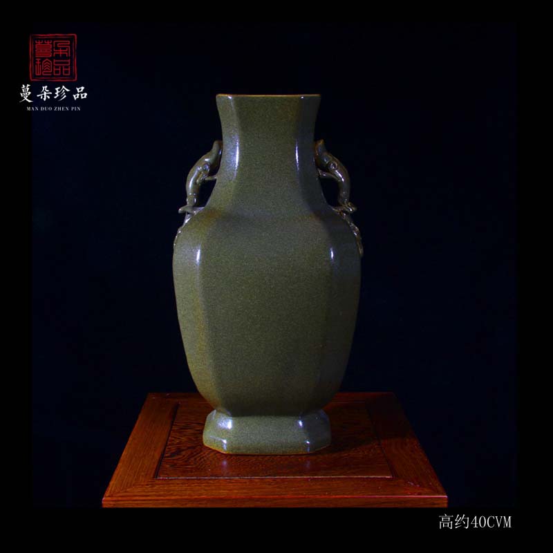 Jingdezhen tea at the end of the deer head display vase classical ancient ancient sweet patina mesa mesa vase