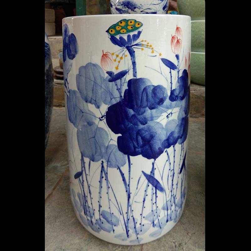 Fashion beautiful porcelain umbrella barrel quiver porcelain vase elegant classical crack straight contracted porcelain vase