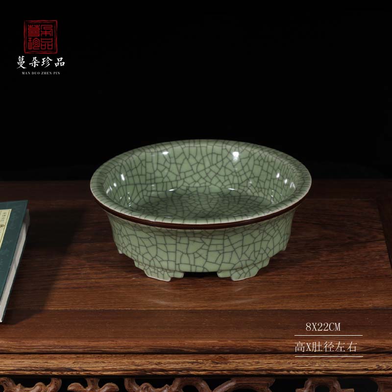 Jingdezhen crack glaze porcelain haitang brother writing brush washer from classical writing brush washer from silver writing brush washer porcelain up with porcelain