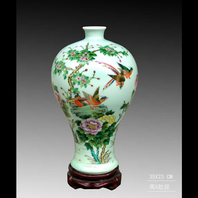 Jingdezhen imitation xiantao yongzheng porcelain vase hand - made xiantao peach bat flower name plum bottle gourd vase