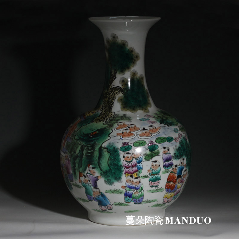 Jingdezhen hand - made enamel vase sitting room adornment that occupy the home furnishing articles high - grade figure vase vase the ancient philosophers