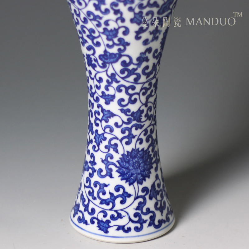 Blue and white vase fashion beautiful curve mesa curve Blue - and - white decoration vase to his new cabinet ceramic furnishing articles