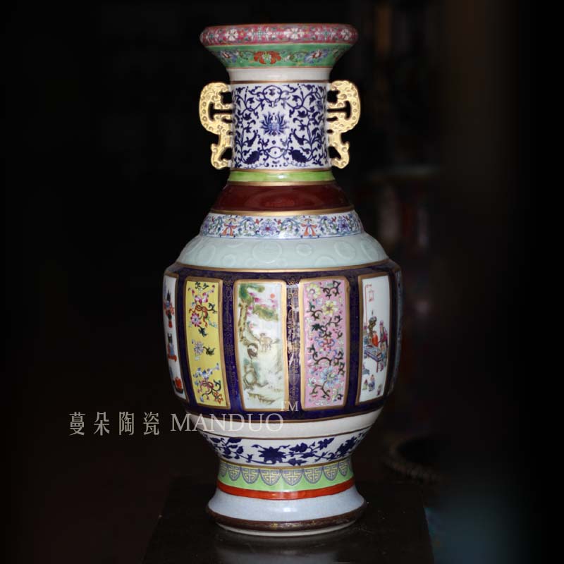 The Qing qianlong dynasty to the glaze color large bottle qianlong high - grade porcelain culture collect antique king palace porcelain porcelain