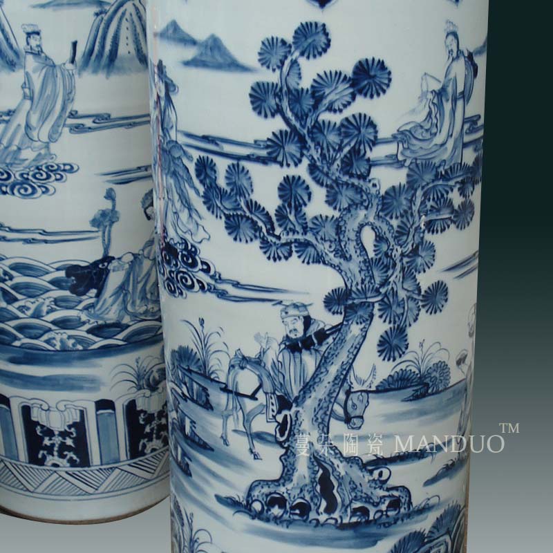 Jingdezhen ensemble character big quiver porcelain vase hand - made archaize classical characters straight vase