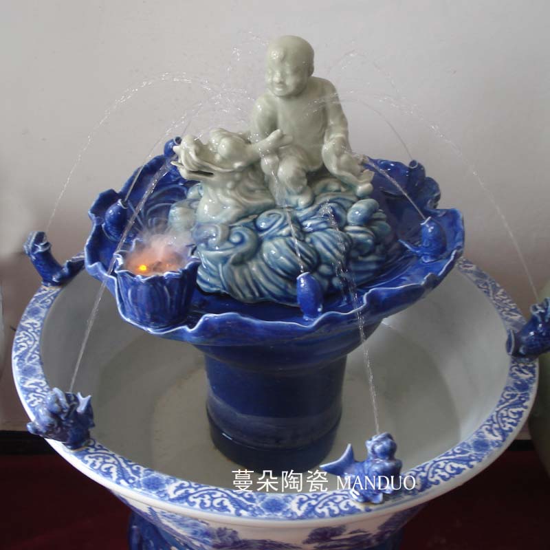 Jingdezhen tong qu China aquarium water cycle China fountain fish aquarium fish tank to save power