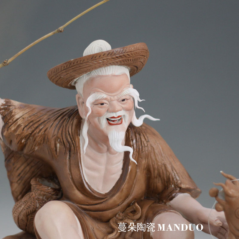 Jingdezhen porcelain from China character ornaments fishing man character ornaments from furnishing articles