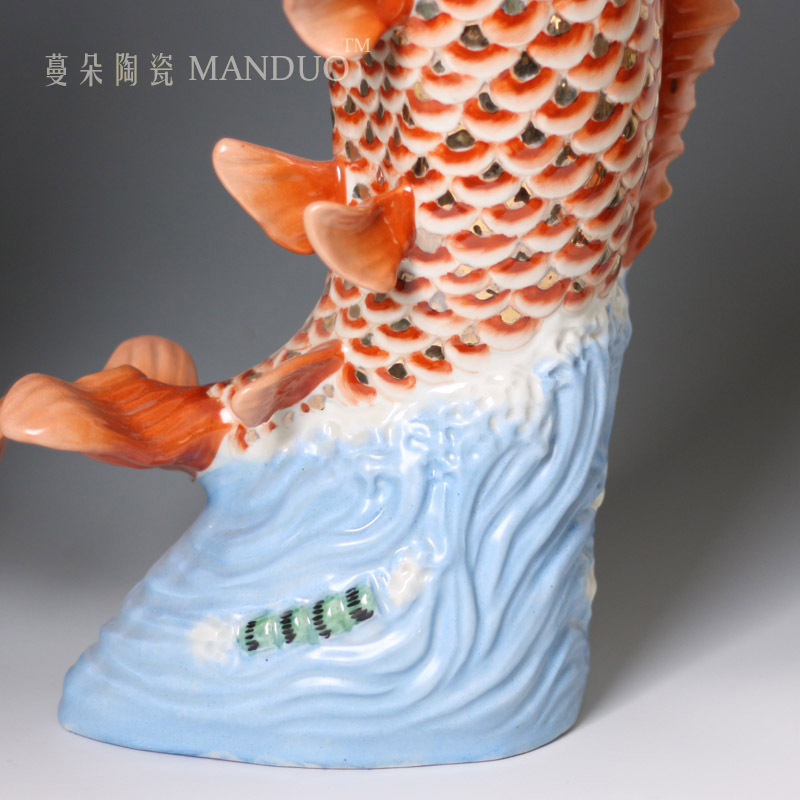 Red carp ceramic porcelain its auspicious Red carp furnishing articles ornaments in successive years more than fish moral act the role ofing is tasted