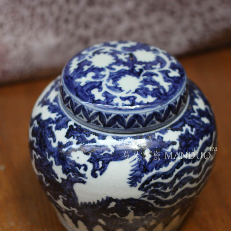 Jingdezhen jintong hand - made grain porcelain jar of classical porcelain pieces hand - made jintong porcelain pot