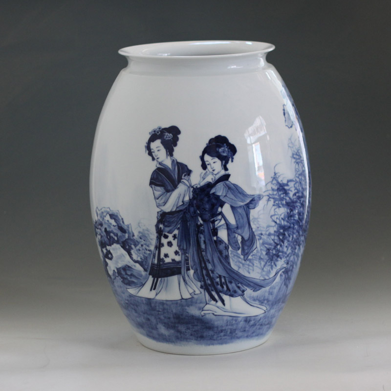 Three character big Joe cole beauty decorative vase jingdezhen hand draw up the mountain tiger tiger vase