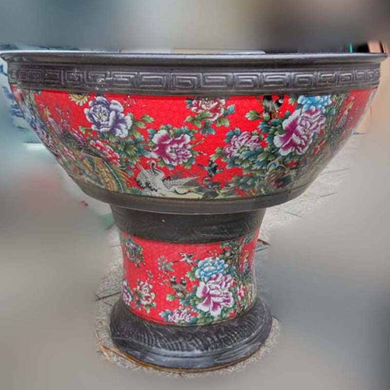 Ceramic garden VAT hand - made peony VAT China art is big tall strong China VAT