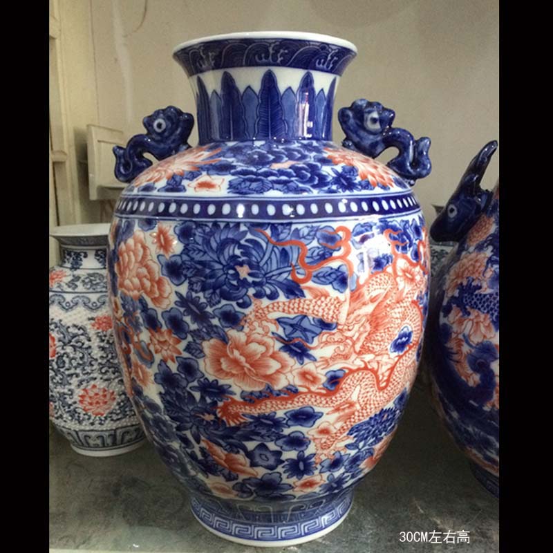 Jingdezhen porcelain youligong longfeng grain ears zun ceramic vase cover tank general practical storage POTS