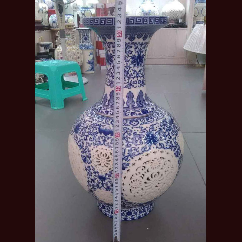 Jingdezhen 52, 53 cm fashion tree hollow porcelain vases bottles of large porcelain vase