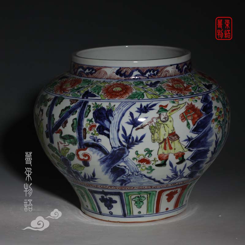 Jingdezhen big pot of three hand - made porcelain imitation of yuan blue and white porcelain jar of antique porcelain pot culture