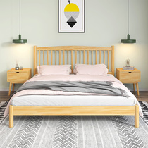 Nordic modern minimalist Full solid wood bed 1 5 m High box storage 1 8 m Windsor beds Twin Beds Rubber Wood