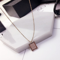 Net red rose gold goodluck good luck letters do not fade tide nameplate Hypoallergenic titanium steel necklace clavicle woman