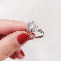 Net red burst tide micro-inlaid zircon lucky opening rotating ring star with the same lady personality cold wind