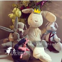 Super soft plush doll baby baby hand puppet comfort toy long ear rabbit doll rabbit doll White