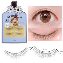 Japan KOJI KOJI dollywink on eyelashes false eyelashes natural and realistic slender transparent stalk 24