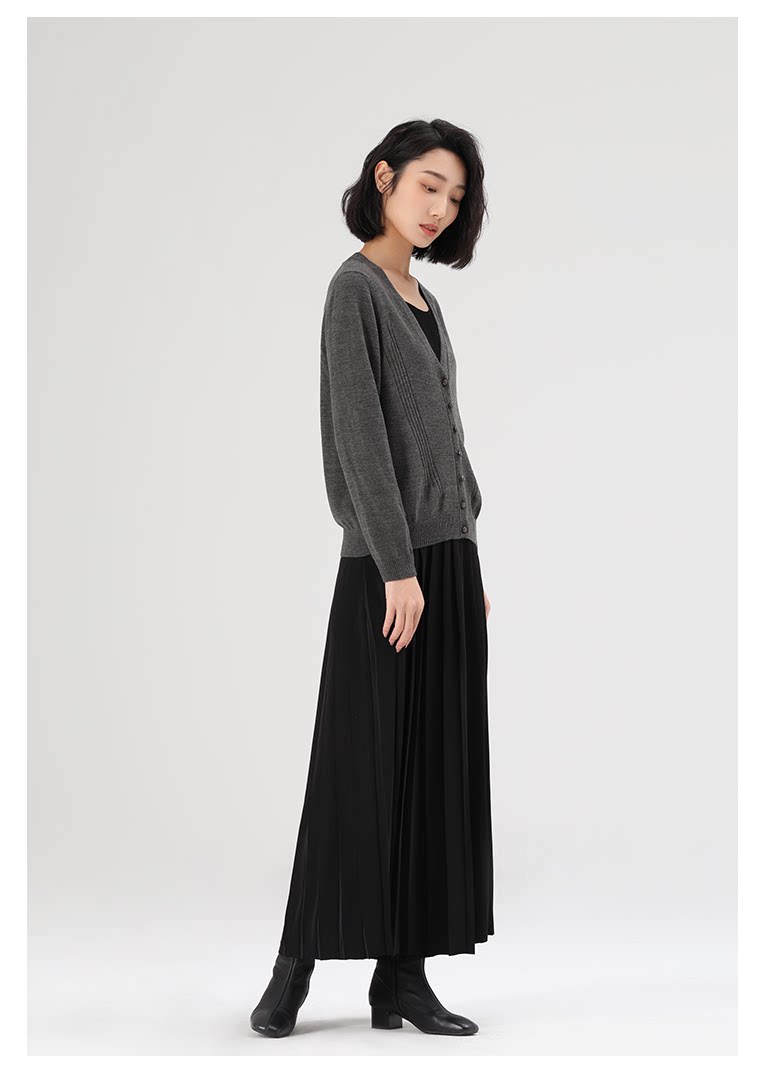 浅秋毛针织开衫女装毛衣外套打底衫t9030新款百搭气质纯色女开衫