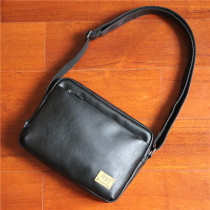 Threebox tide bag Japanese and Korean mens shoulder bag Youth soft leather bag horizontal casual messenger bag student bag