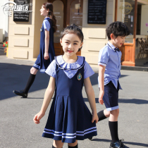 West Domain Fairytale Elementary School Uniforms for summer clothes Teacher Liandress Children Summer Suite Yinglun Wind Kindergarten Garden